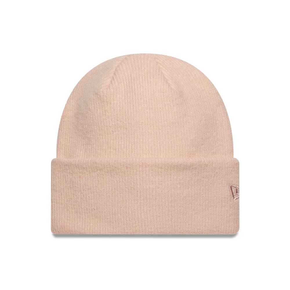 New Era Mohair Pastel Pink Wide Cuff Knit Beanie Hat-zelvios