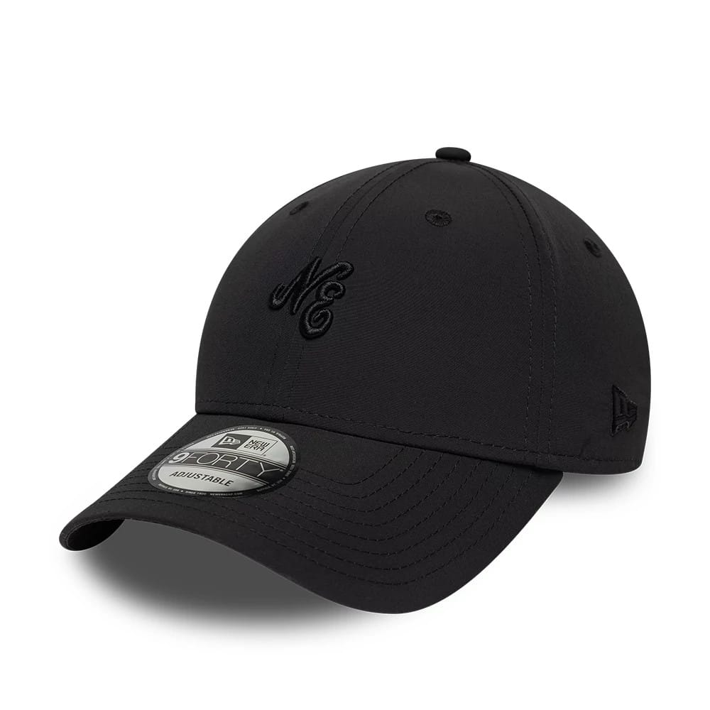 New Era Mini Logo Recycled Black On Black 9FORTY Adjustable Cap-zelvios