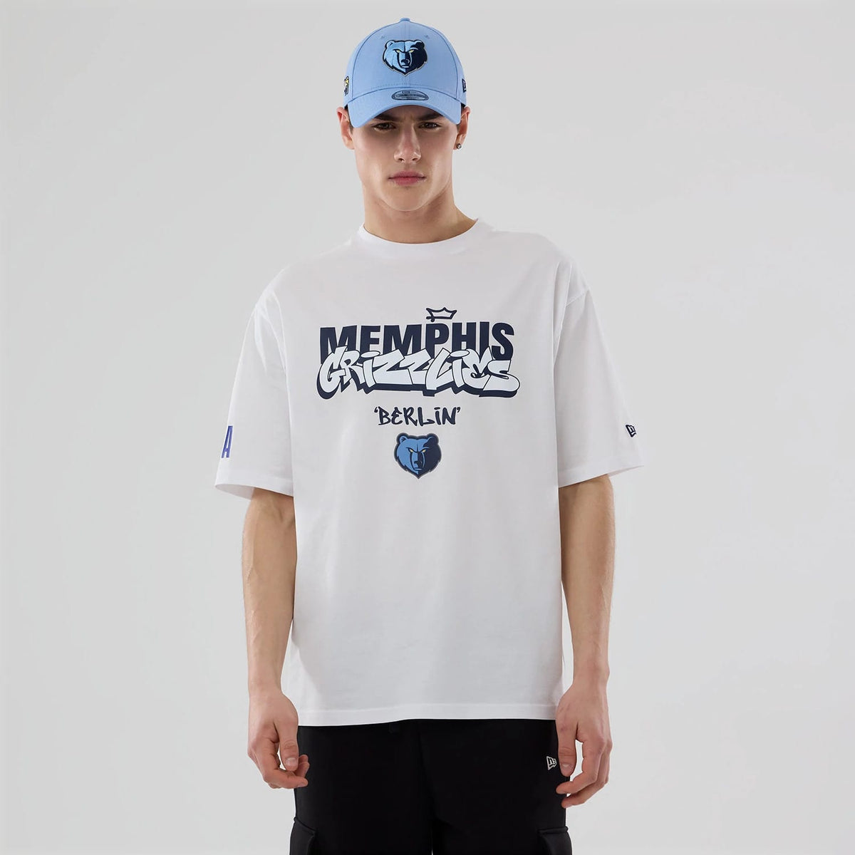 Memphis Grizzlies NBA Berlin Game 2026 White Oversized T-Shirt-zelvios
