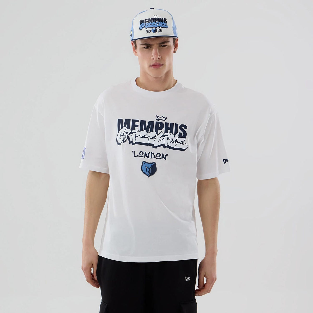 Memphis Grizzlies NBA London Game 2026 White Oversized T-Shirt-zelvios