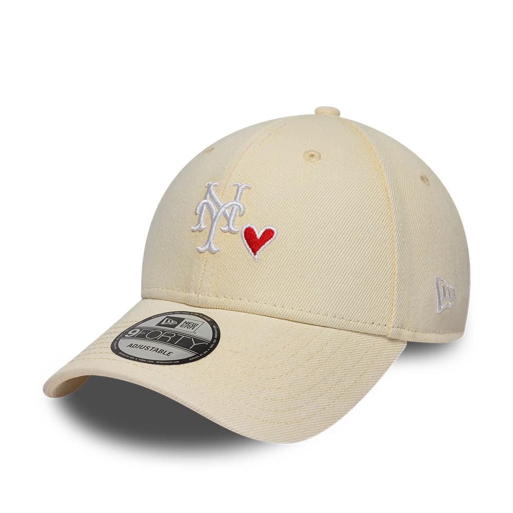 New York Mets MLB Washed Denim Light Beige 9FORTY Adjustable Cap-zelvios