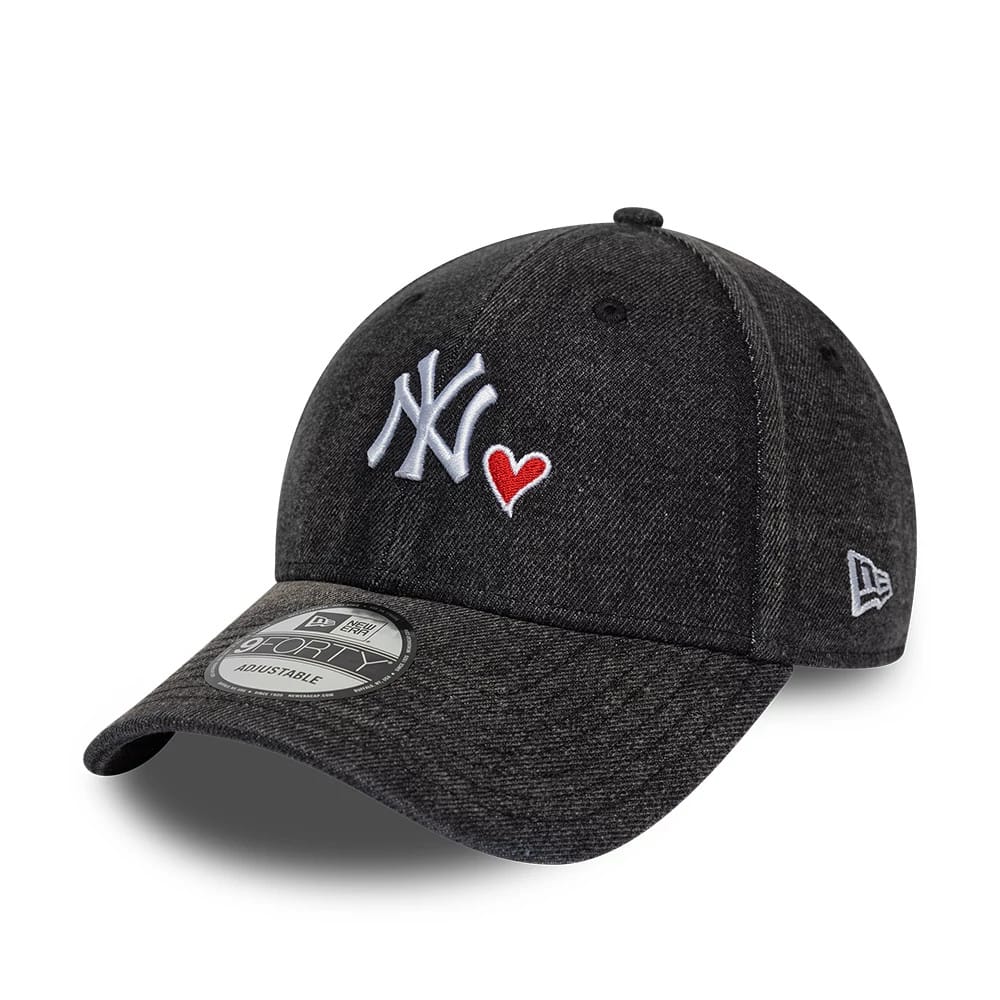New York Yankees MLB Washed Denim Black 9FORTY Adjustable Cap-zelvios
