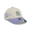 New York Yankees MLB Lavender Flowers White Casual Classic Adjustable Cap-zelvios