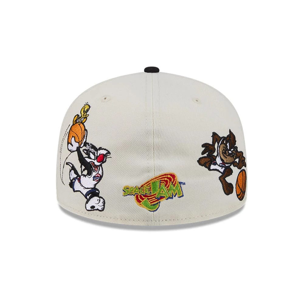 Chicago Bulls Space Jam Tune Squad White 59FIFTY Fitted Cap-zelvios