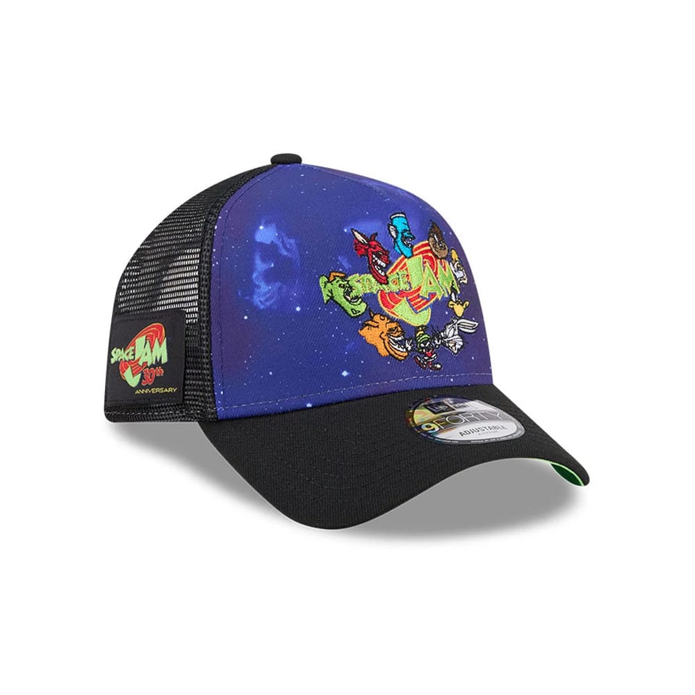 Space Jam Rivalry Black 9FORTY A-Frame Trucker Adjustable Cap-zelvios