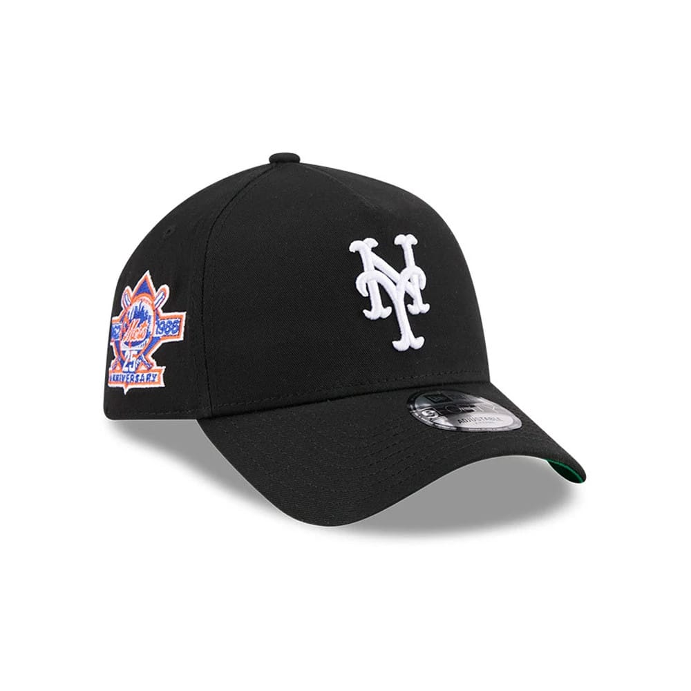 Mets MLB Cooperstown Anniversary Black 9FORTY A-Frame Adjustable Cap-zelvios