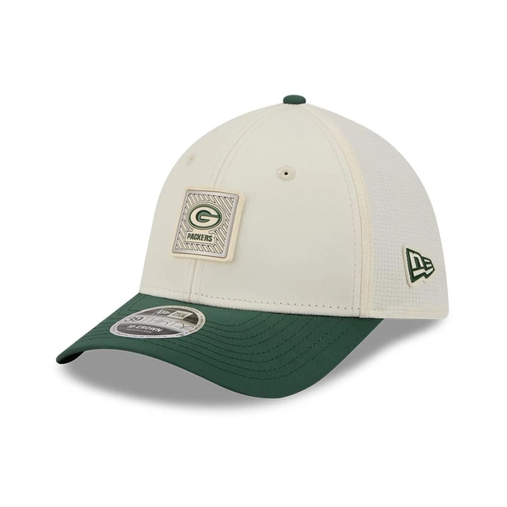 Green Bay Packers NFL Training 2026 White 39THIRTY M-Crown Stretch Fit Cap-kentox