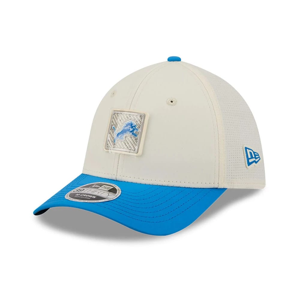 Detroit Lions NFL Training 2026 White 39THIRTY M-Crown Stretch Fit Cap-kentox