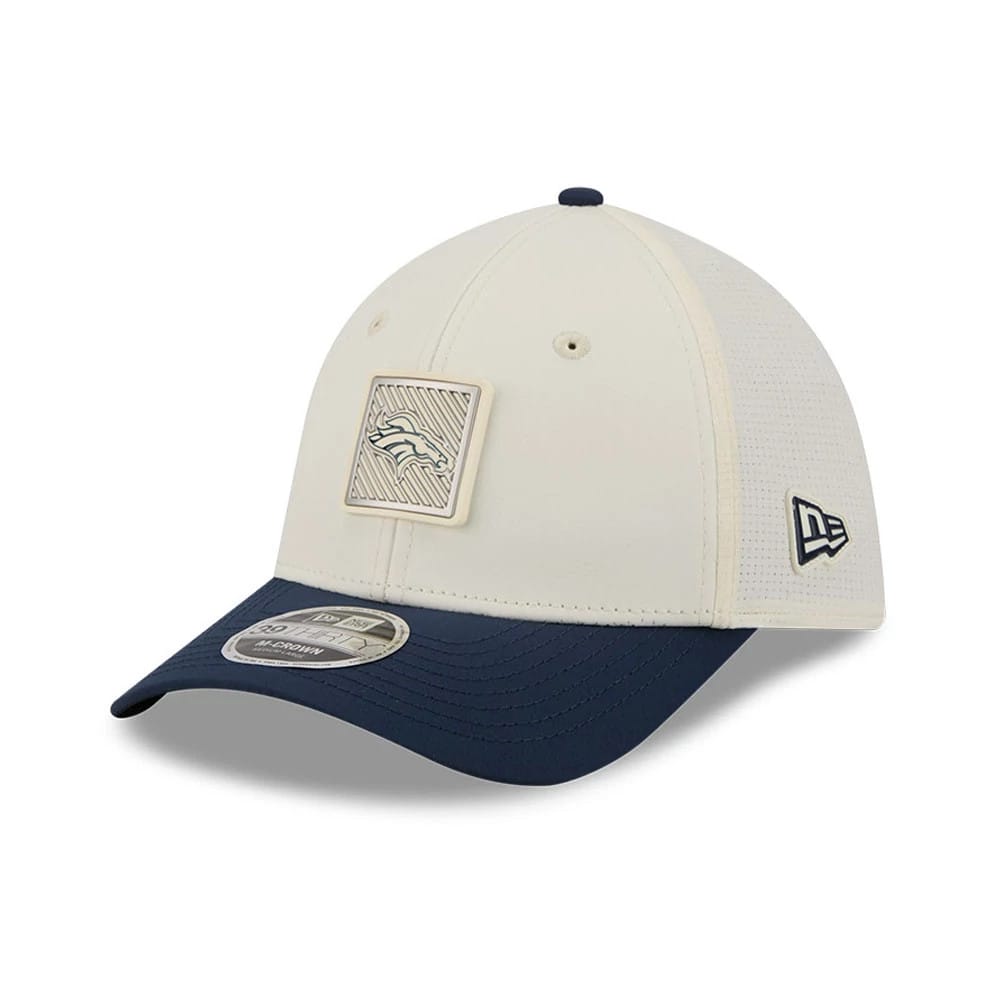 Denver Broncos NFL Training 2026 White 39THIRTY M-Crown Stretch Fit Cap-kentox