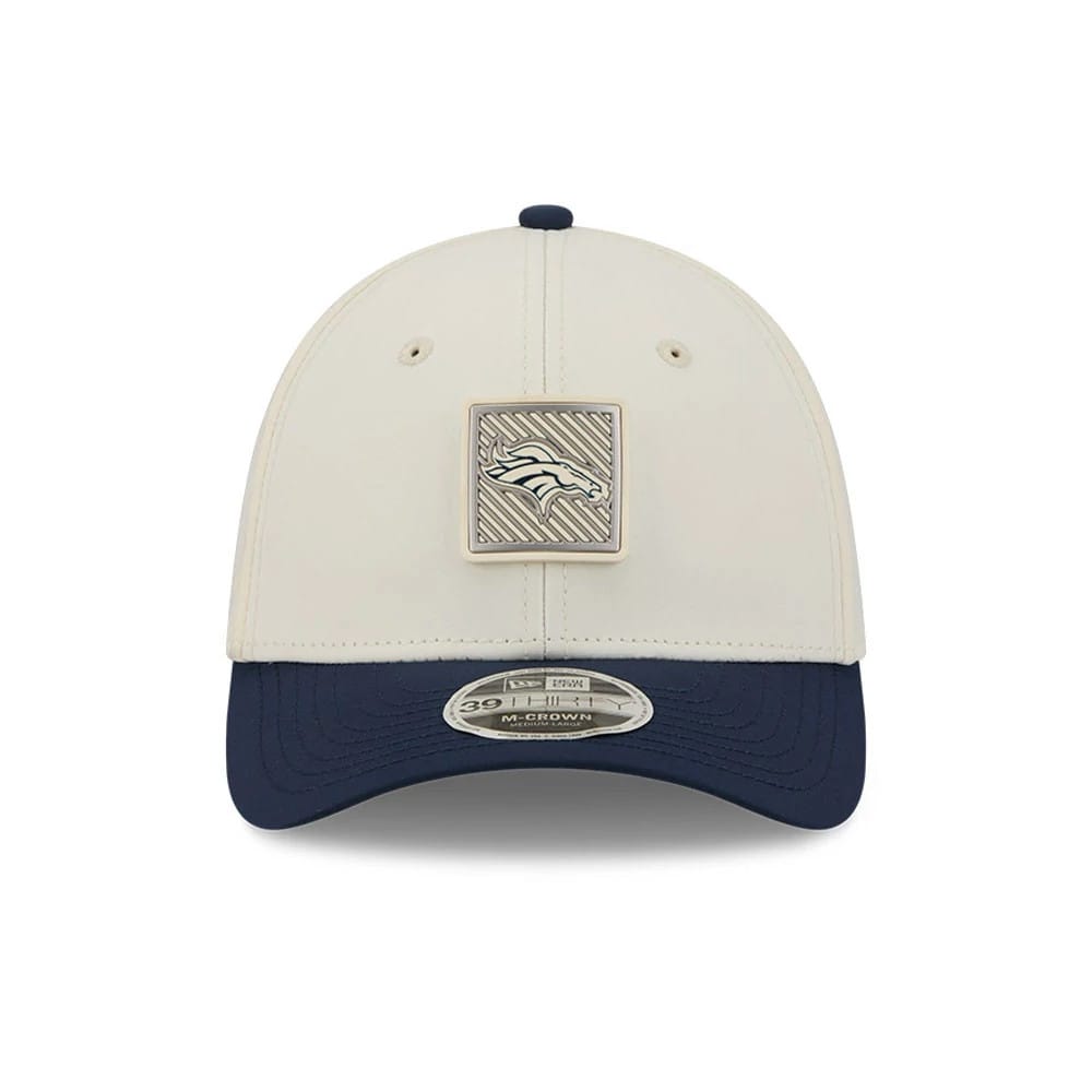Denver Broncos NFL Training 2026 White 39THIRTY M-Crown Stretch Fit Cap-kentox