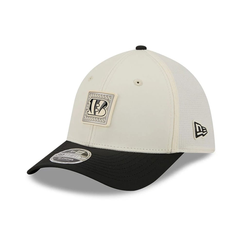 Cincinnati Bengals NFL Training 2026 White 39THIRTY M-Crown Stretch Fit Cap-kentox