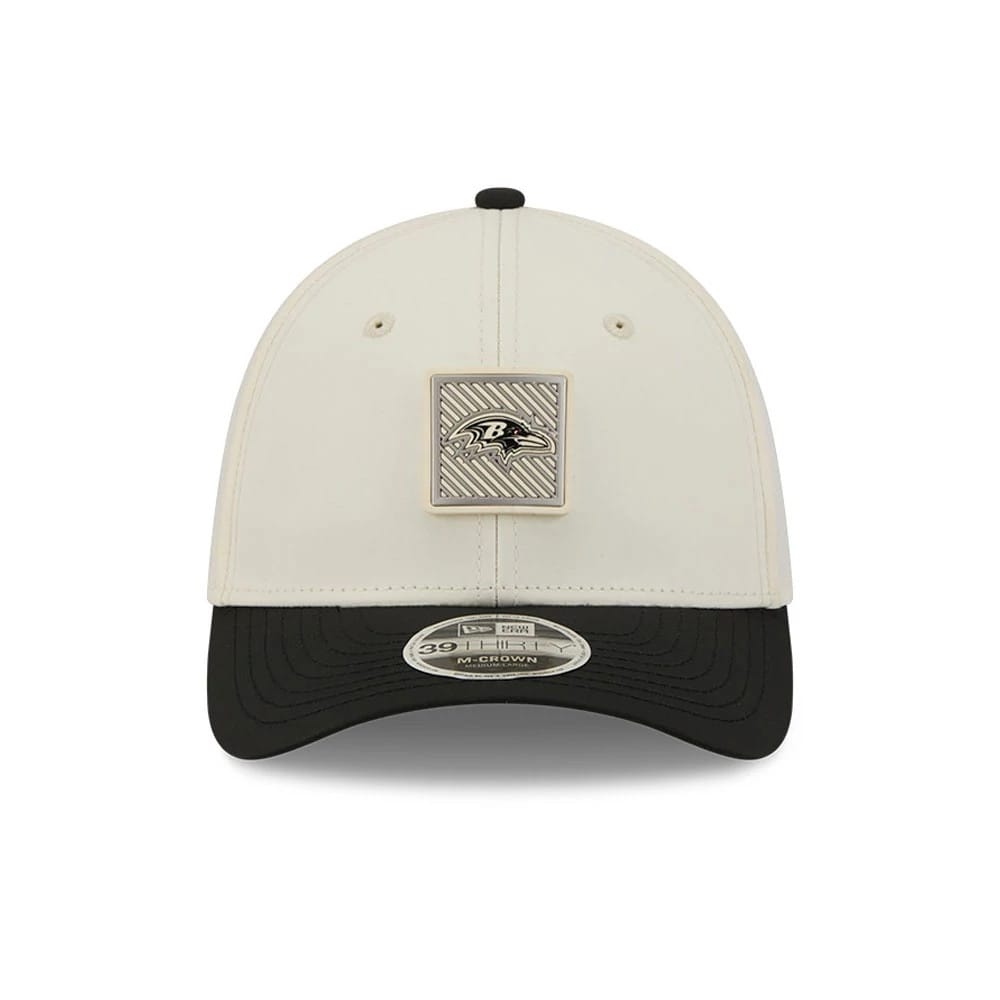 Baltimore Ravens NFL Training 2026 White 39THIRTY M-Crown Stretch Fit Cap-zelvios