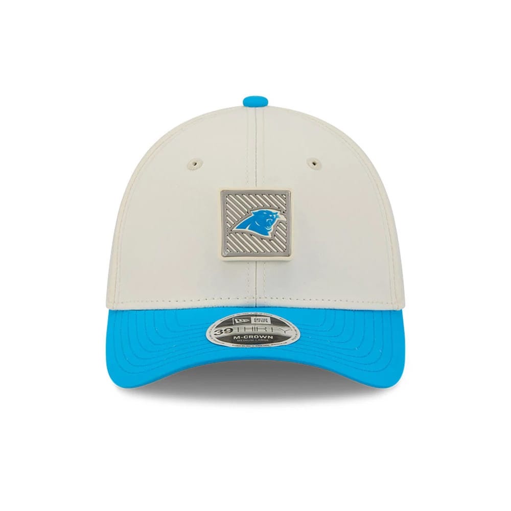 Carolina Panthers NFL Training 2026 White 39THIRTY M-Crown Stretch Fit Cap-zelvios