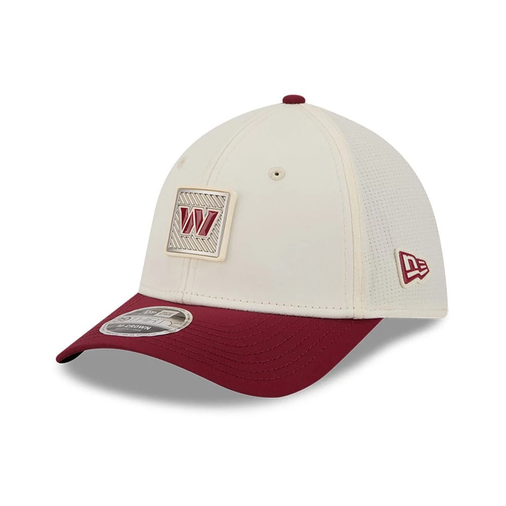 Commanders NFL Training 2026 White 39THIRTY M-Crown Stretch Fit Cap-kentox