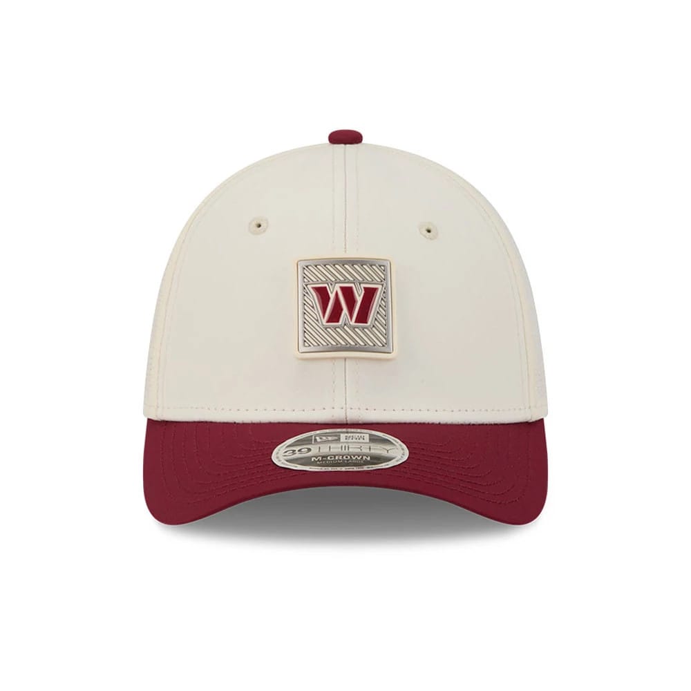 Commanders NFL Training 2026 White 39THIRTY M-Crown Stretch Fit Cap-kentox