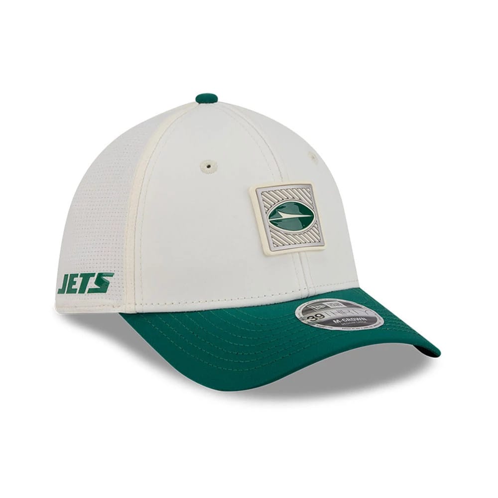 New York Jets NFL Training 2026 White 39THIRTY M-Crown Stretch Fit Cap-zelvios
