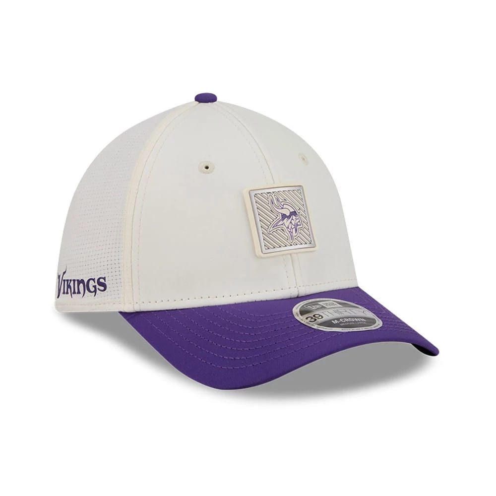 Minnesota Vikings NFL Training 2026 White 39THIRTY M-Crown Stretch Fit Cap-zelvios