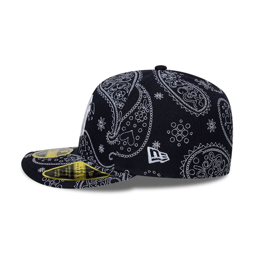 New York Yankees MLB All Over Paisley Navy Low Profile 59FIFTY Fitted Cap-zelvios
