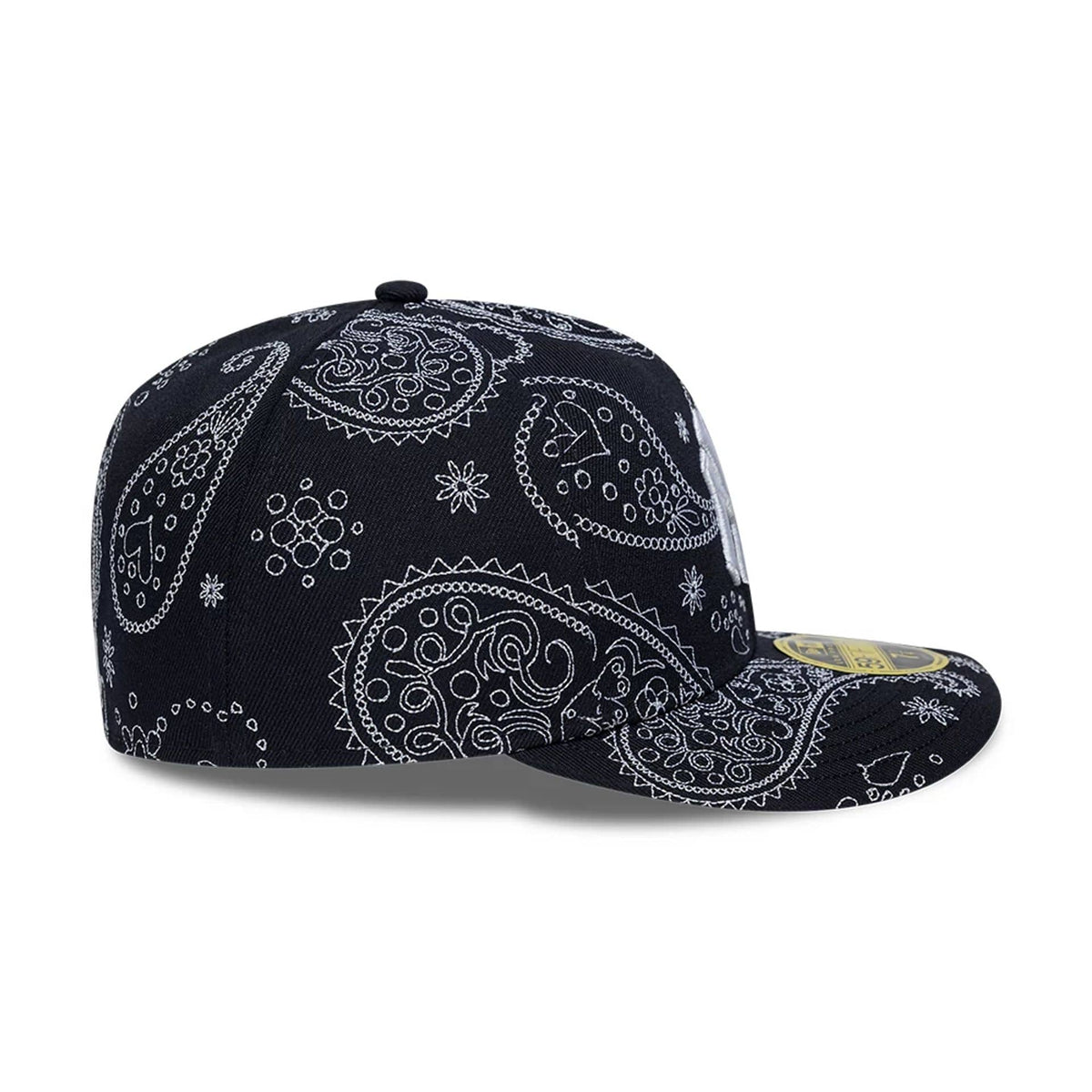 New York Yankees MLB All Over Paisley Navy Low Profile 59FIFTY Fitted Cap-zelvios