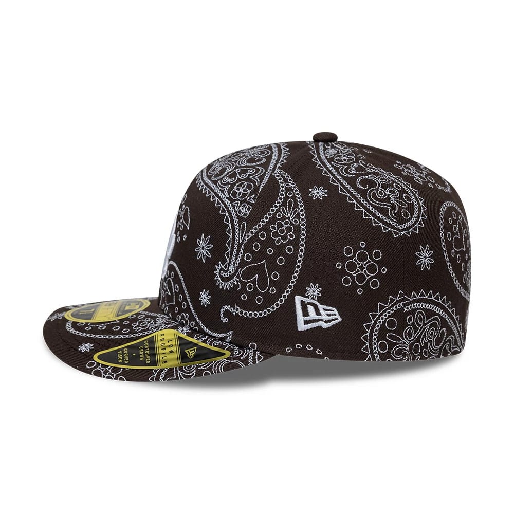 LA Dodgers MLB All Over Paisley Dark Brown Low Profile 59FIFTY Fitted Cap-zelvios