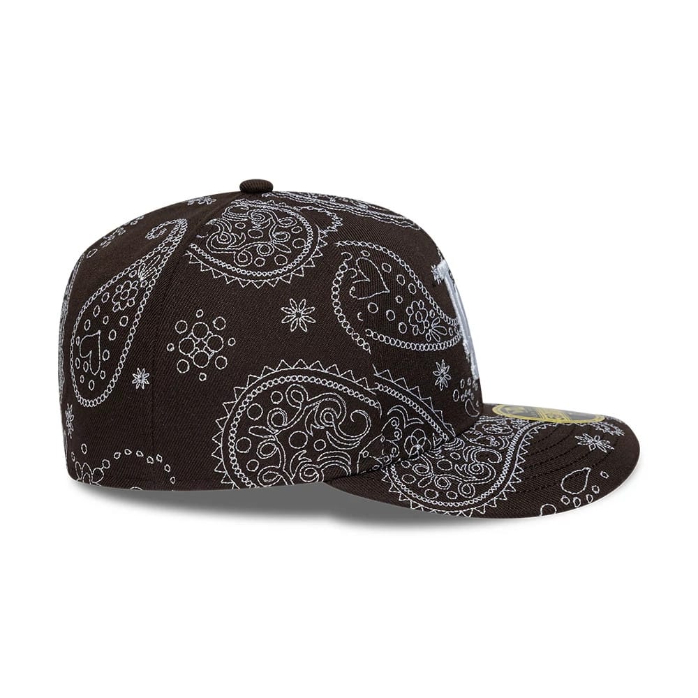 LA Dodgers MLB All Over Paisley Dark Brown Low Profile 59FIFTY Fitted Cap-zelvios