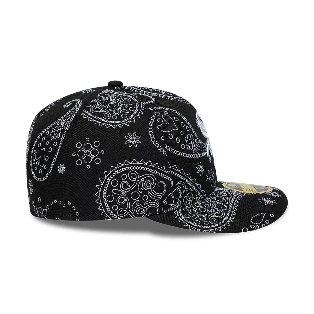 Chicago White Sox MLB All Over Paisley Black Low Profile 59FIFTY Fitted Cap-zelvios