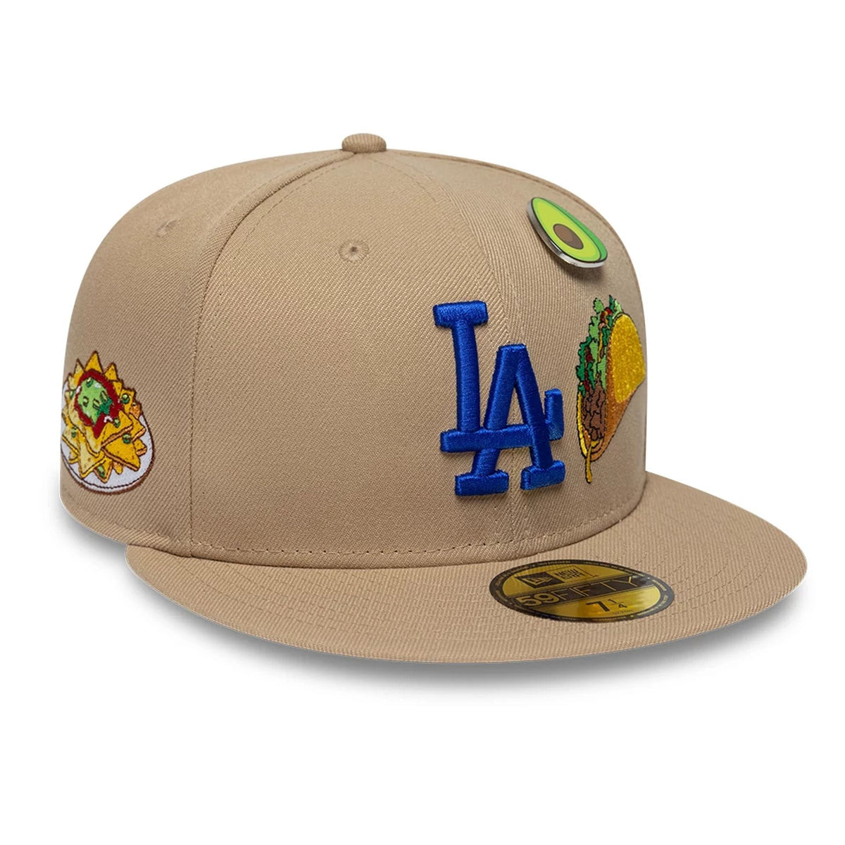 LA Dodgers MLB Food Beige 59FIFTY Fitted Cap-zelvios