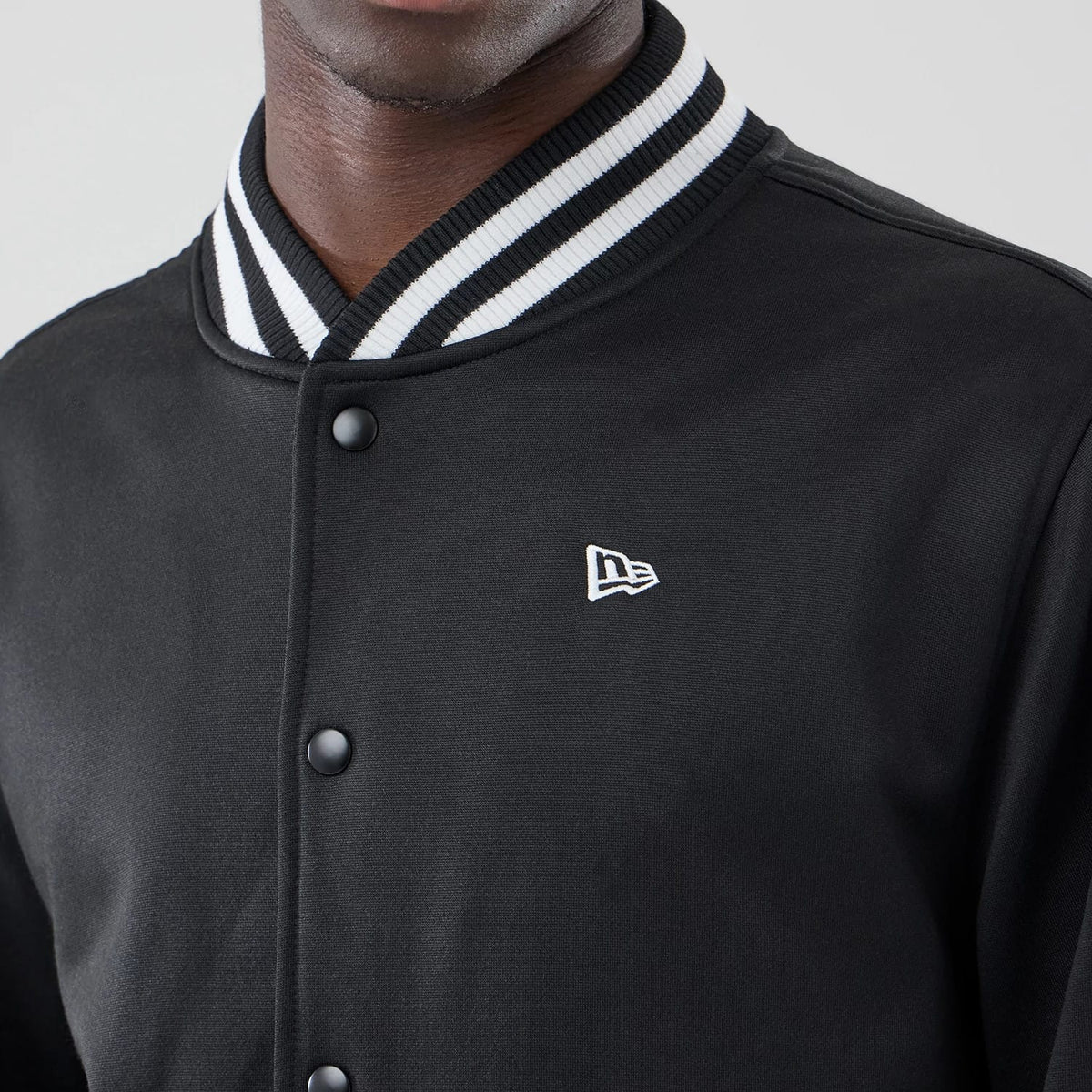 New Era Black Jersey Bomber Jacket-zelvios