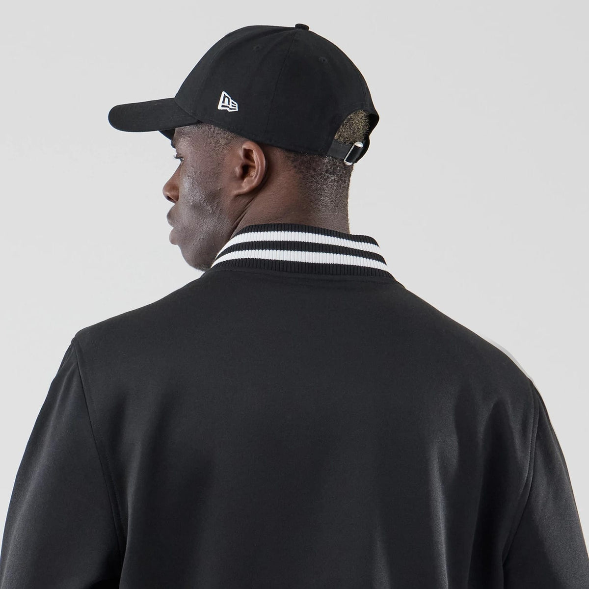 New Era Black Jersey Bomber Jacket-zelvios