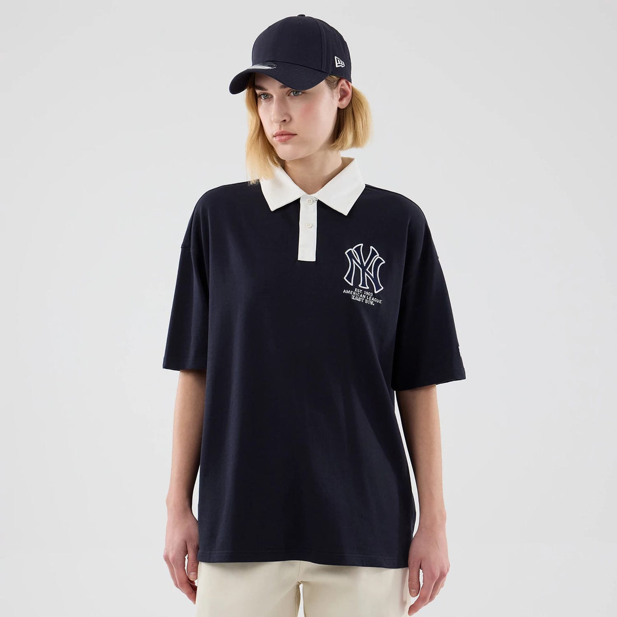 New York Yankees MLB Navy Polo T-Shirt-zelvios