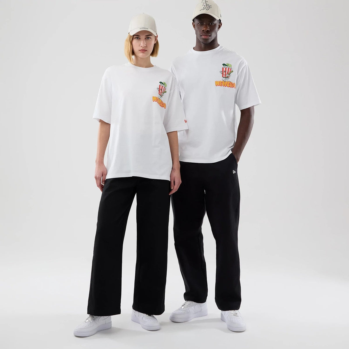 New Era Food Graphic White Oversized T-Shirt-zelvios