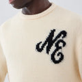 New Era Knit Cream Knitted Sweater-zelvios