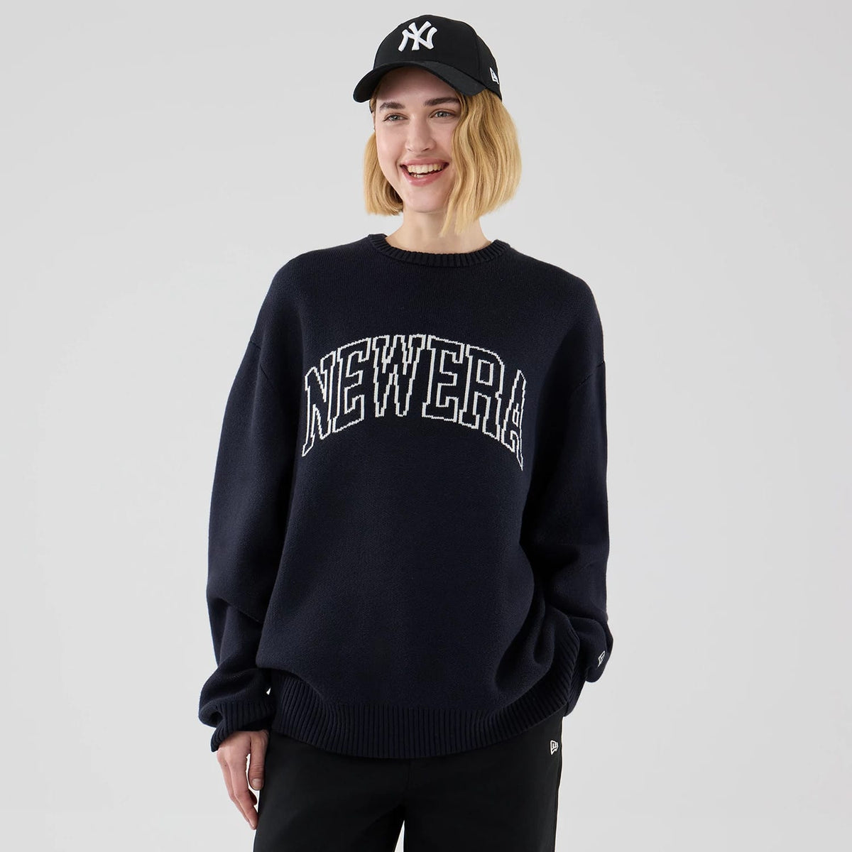 New Era Knit Navy Knitted Sweater-zelvios