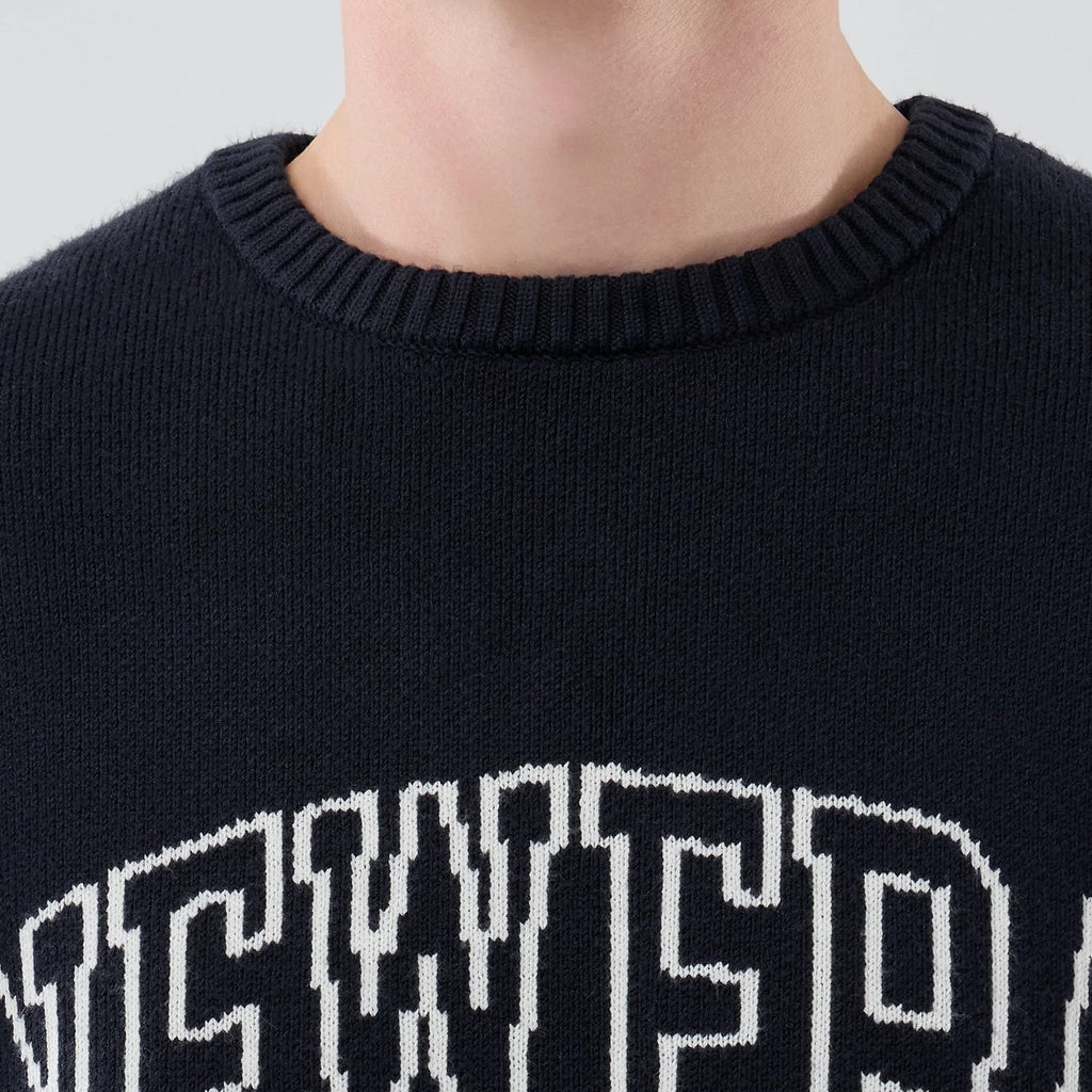 New Era Knit Navy Knitted Sweater-zelvios