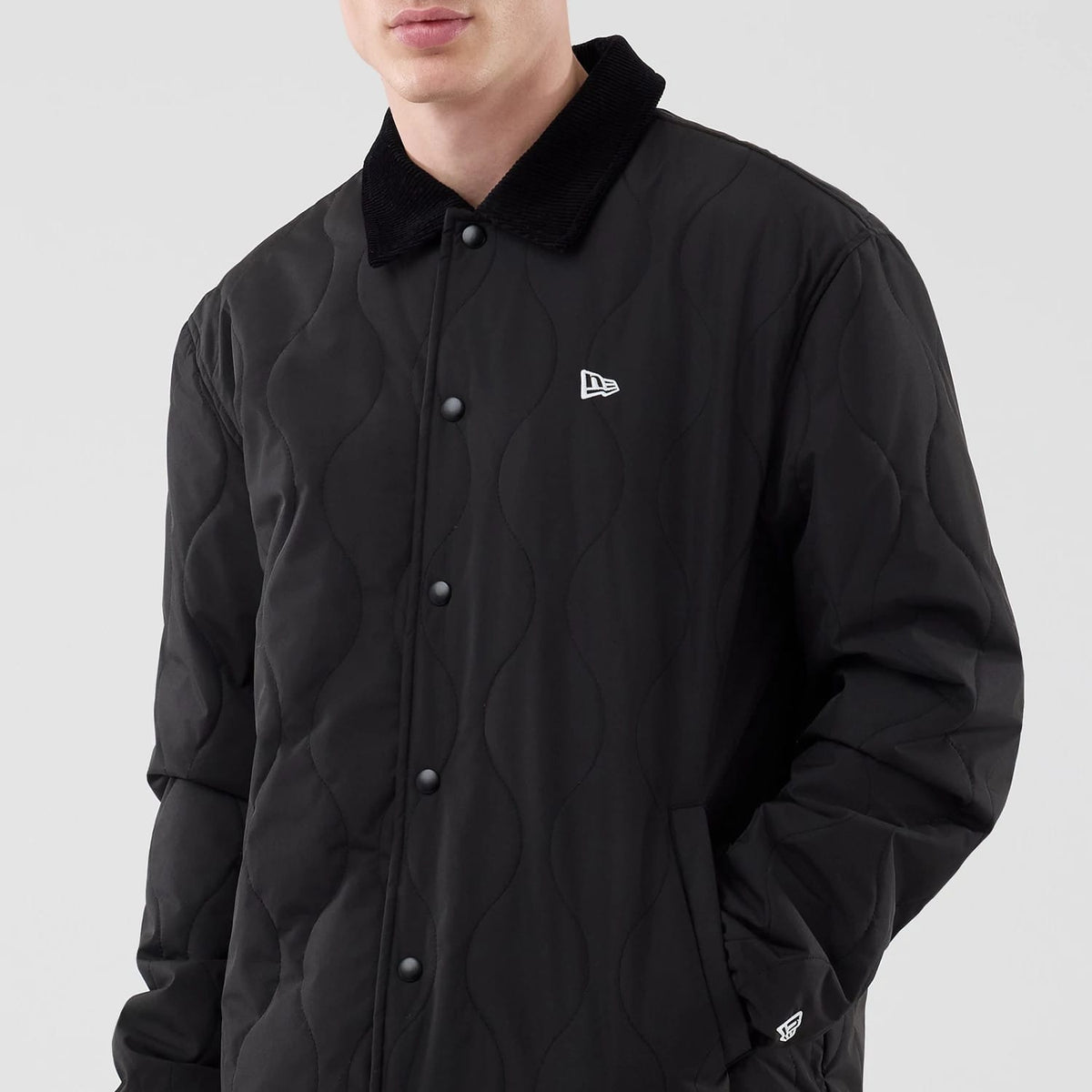 New Era Quilted Coaches Black Jacket-zelvios