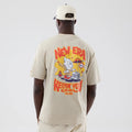 New Era Food Graphic Light Beige Oversized T-Shirt-zelvios