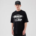 New York Yankees MLB Logo Graphic Black Oversized T-Shirt-zelvios