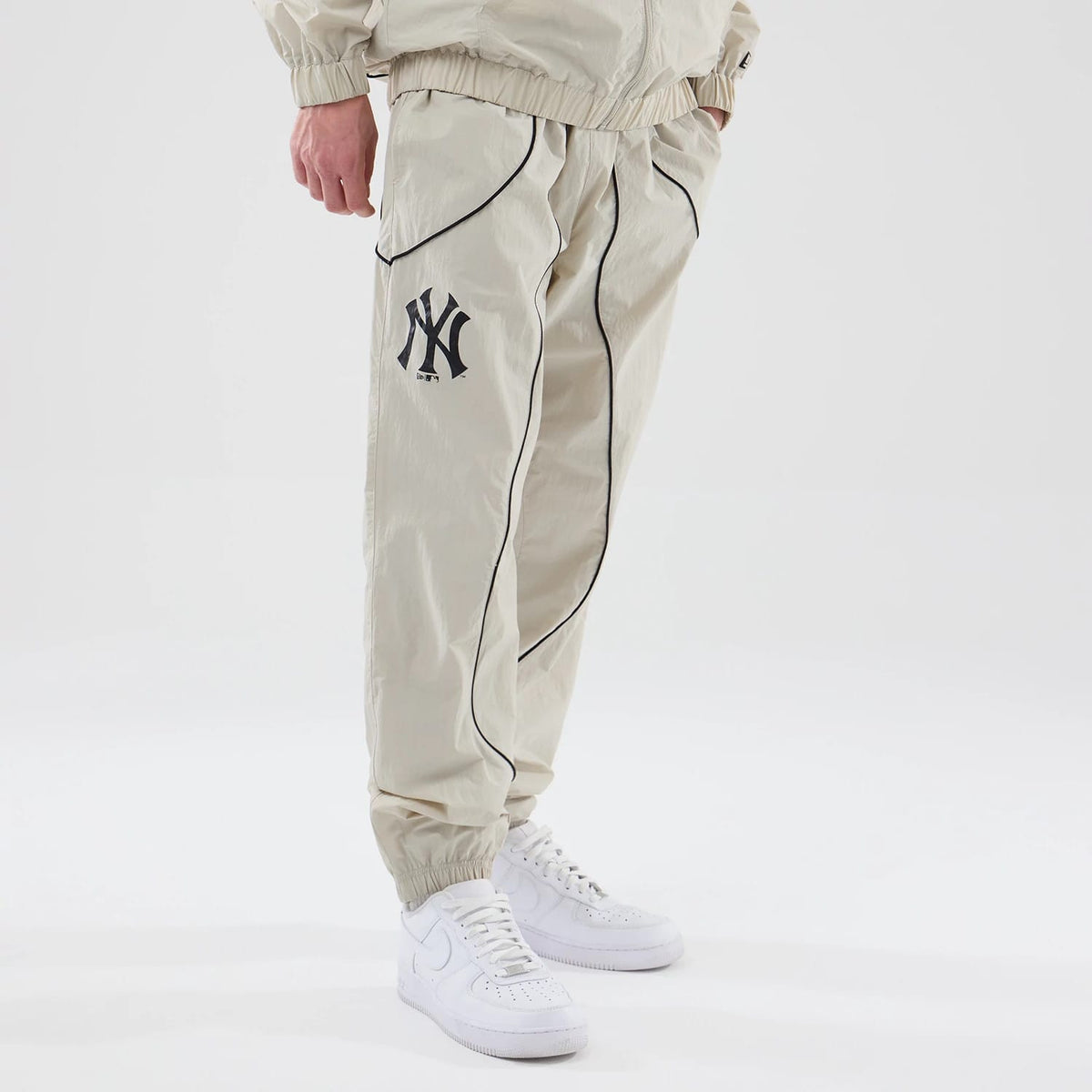 New York Yankees MLB Piping Track Cream Track Pants-zelvios