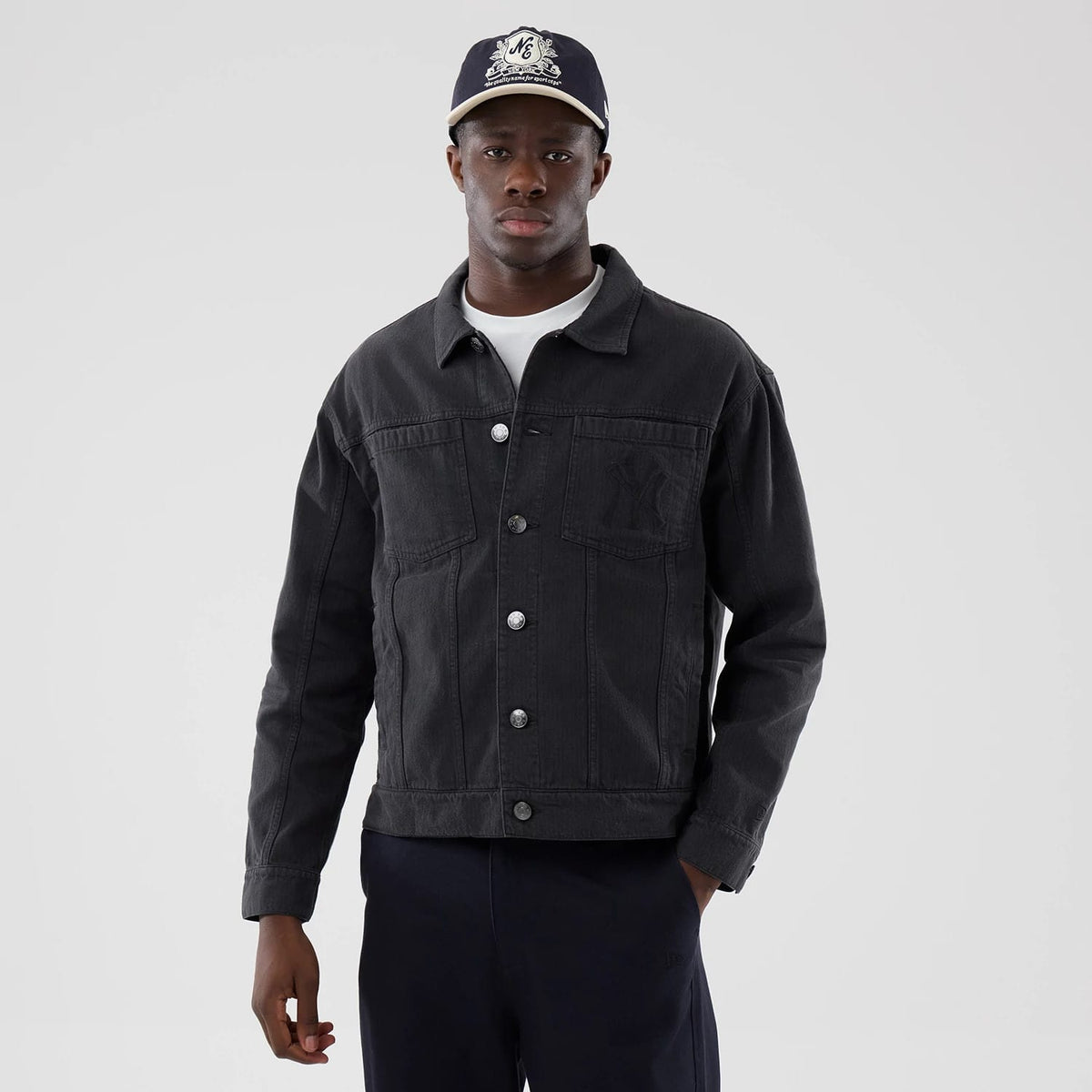 New York Yankees MLB Stripe Denim Grey Jacket-zelvios