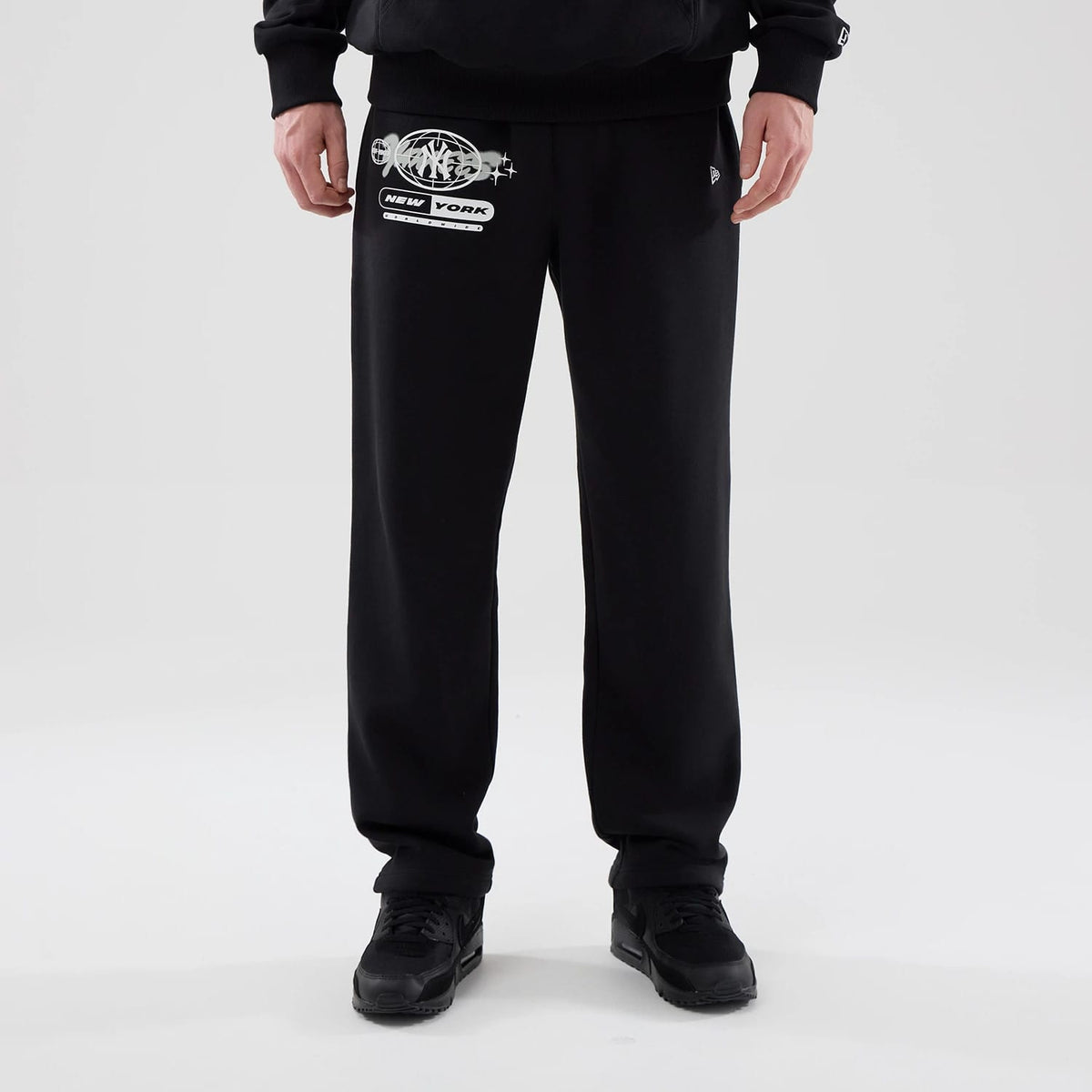 New York Yankees MLB Logo Graphic Black Straight Leg Joggers-zelvios