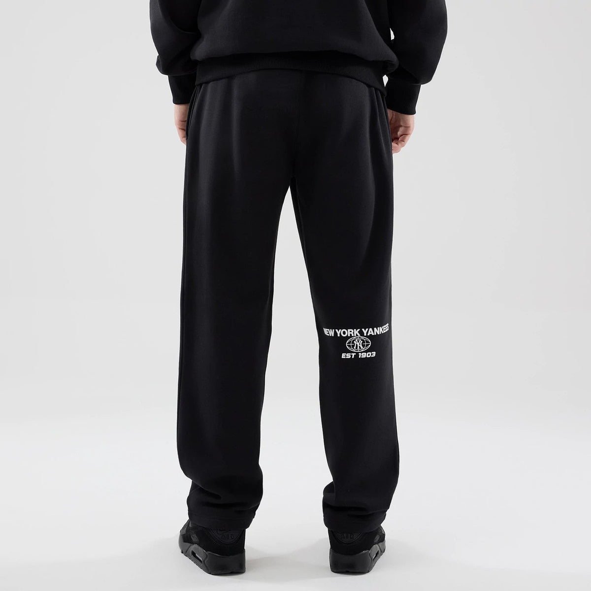 New York Yankees MLB Logo Graphic Black Straight Leg Joggers-zelvios