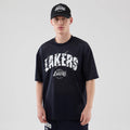 LA Lakers NBA Core Plus Mesh Navy Oversized T-Shirt-zelvios