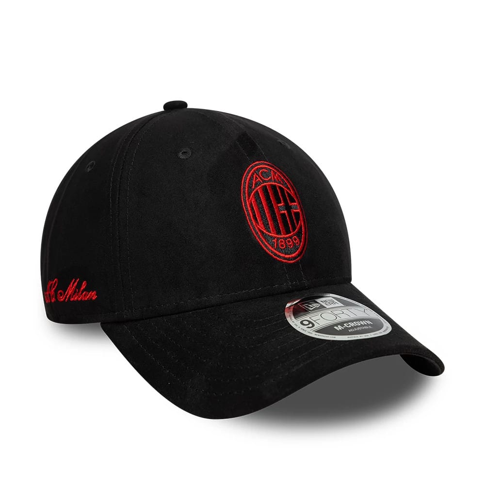 AC Milan Faux Suede Black 9FORTY M-Crown Adjustable Cap-zelvios