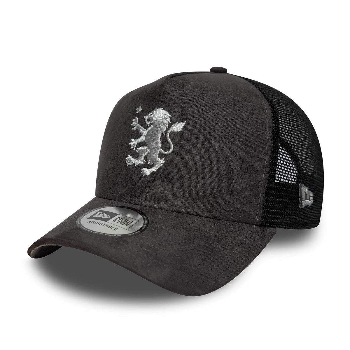 Aston Villa FC Faux Suede Dark Grey 9FORTY E-Frame Trucker Adjustable Cap-zelvios