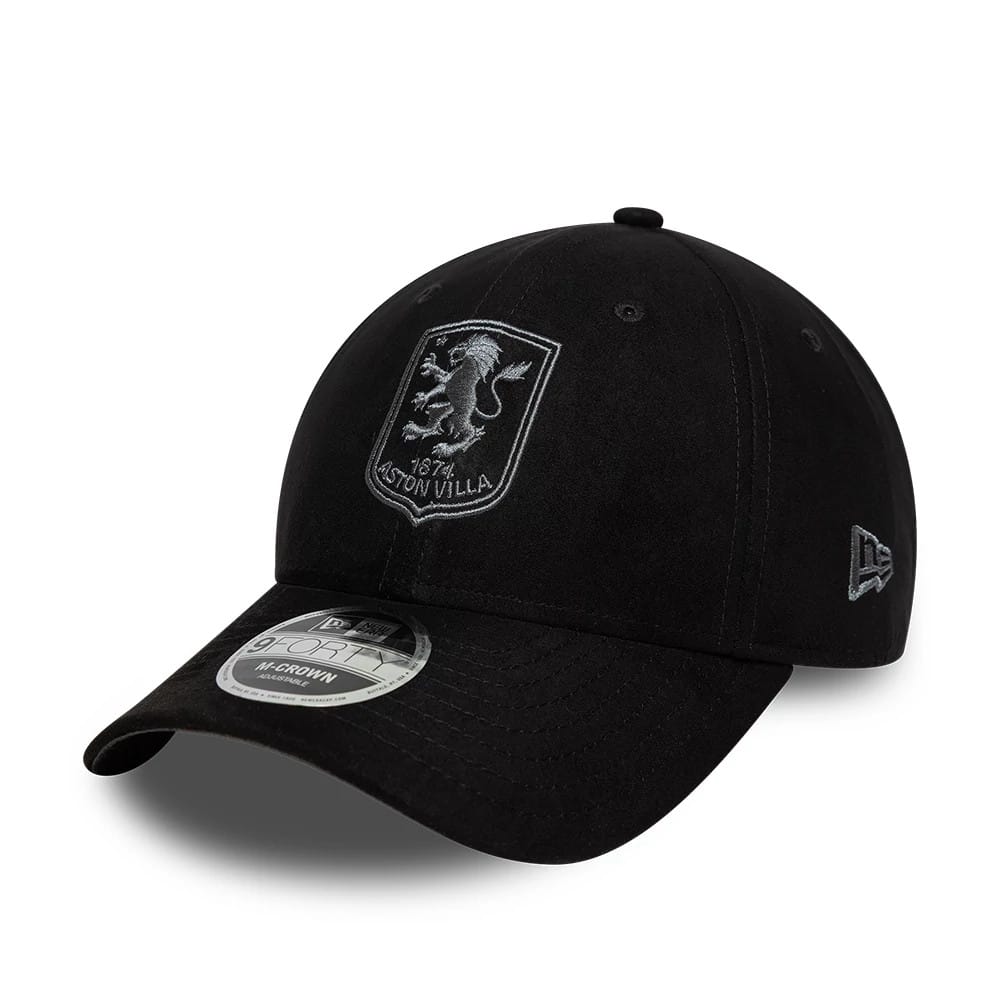 Aston Villa FC Faux Suede Black 9FORTY M-Crown Adjustable Cap-zelvios