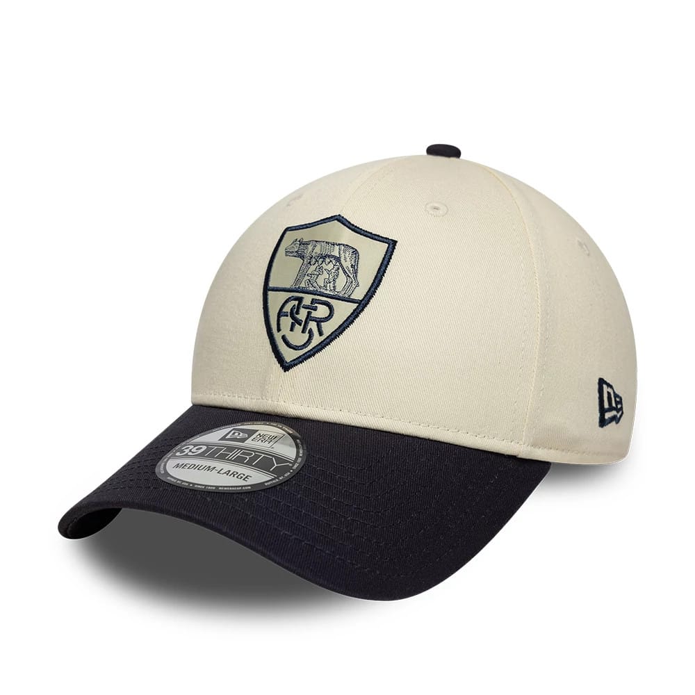 AS Roma Cream & Black 39THIRTY Stretch Fit Cap-zelvios