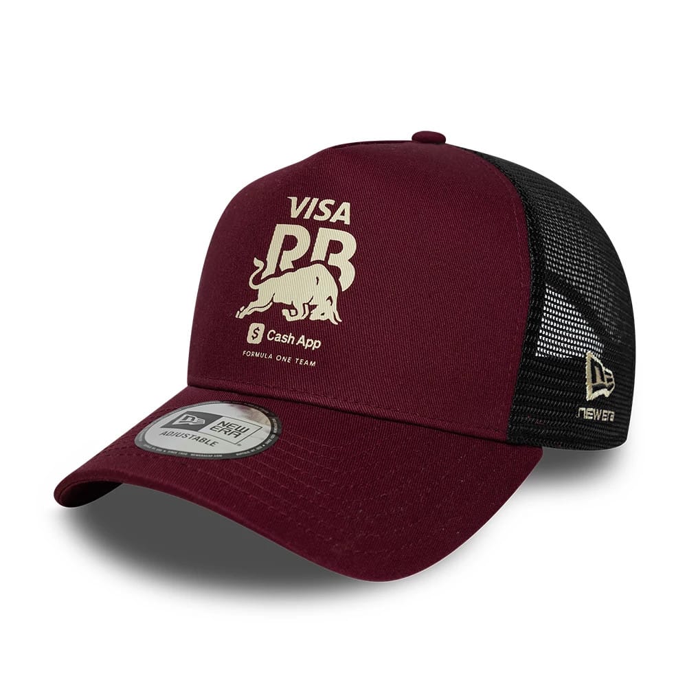 Visa Cash App Racing Bulls Dark Red 9FORTY E-Frame Trucker Adjustable Cap-zelvios