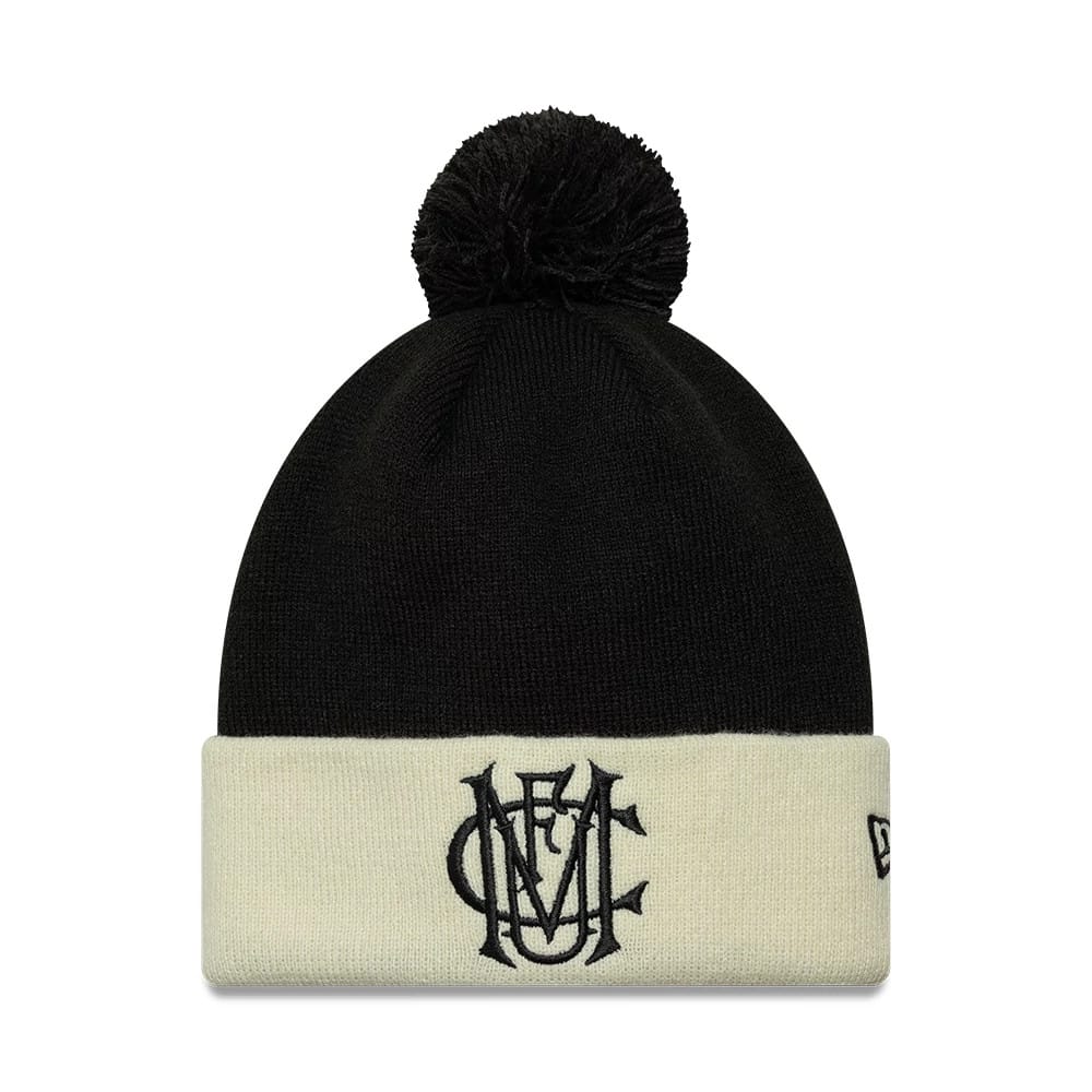 Manchester United FC Monogram Black Cuff Knit Beanie Hat-zelvios