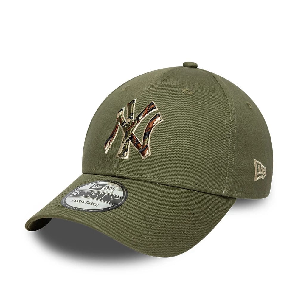 New York Yankees MLB Outline Camo Green 9FORTY Adjustable Cap-zelvios