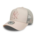 Yankees Youth MLB League Essential Pastel Pink 9FORTY A-Frame Trucker Adjustable Cap-zelvios
